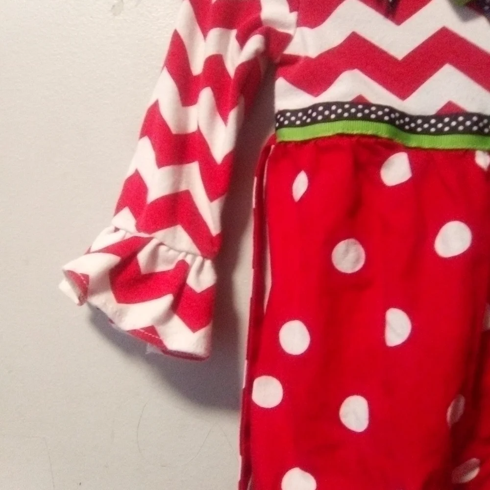 RARE addition brand girls holiday one piece festive outfit. Size 9 months.